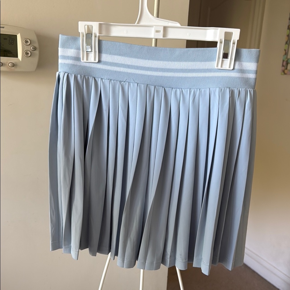Light Blue Pleated Women's Skort